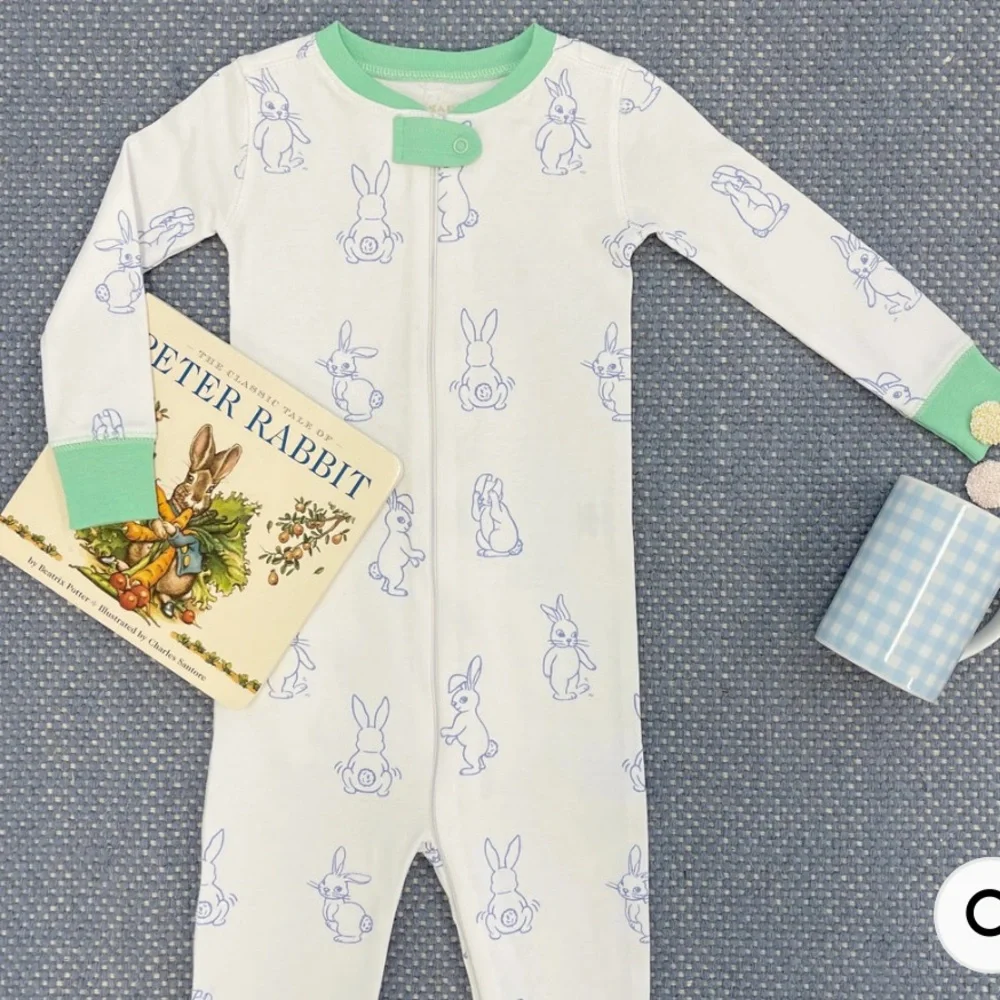 NWT The Beaufort Bonnet Company Footed Sleeper Boardwalk Bunny 18-24‎